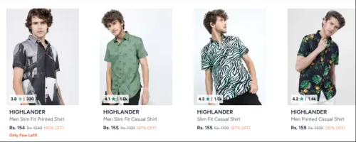 Image of HIGHLANDER Men Printed Shirt Upto 90% OFF