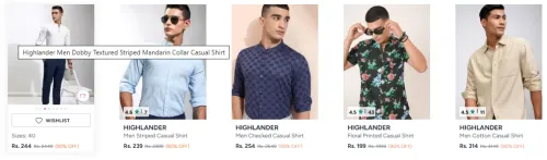 Image of Highlander Men's casual Shirts @ Upto 90% Discount 