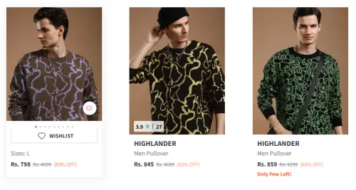 Image of Highlander Men’s Embellished Pullover Starting @ ₹798