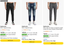 Highlander Mens Jeans at Starting @ ₹439