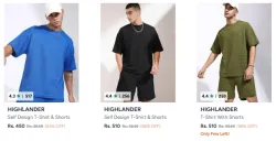 Highlander mens oversized T-shirt up to 86% discount