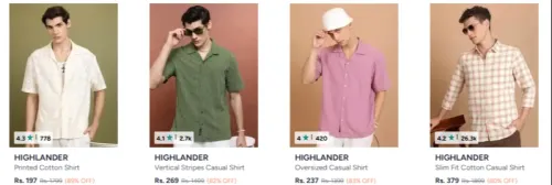 Image of Highlander men's shirt Starting @ ₹197