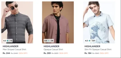 Image of Highlander Men's Shirt Starting at ₹184