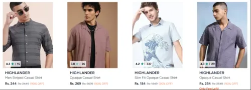 Image of HIGHLANDER Men's Shirt Upto 90% Discount