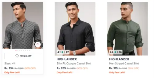 Image of HIGHLANDER Men's Shirt Upto 90% OFF