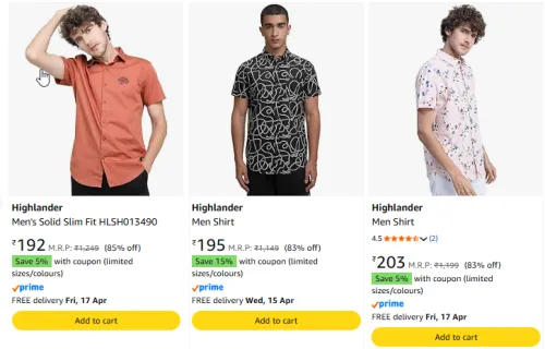 Image of Highlander Men's Shirt @ Upto 90% Discount 