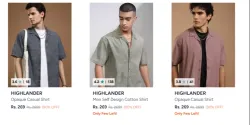 HIGHLANDER Mens Shirt Upto 90% OFF