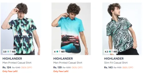 Image of Highlander Men's Shirts @ Starting ₹124