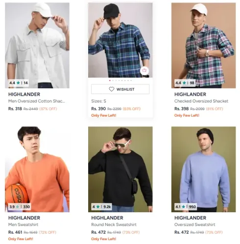 Image of Highlander men's shirts up to 87% discount