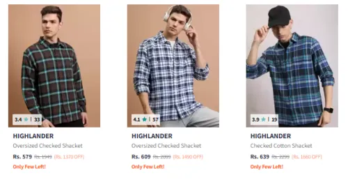 Image of Highlander Men Shirt Minimum 70% Discount