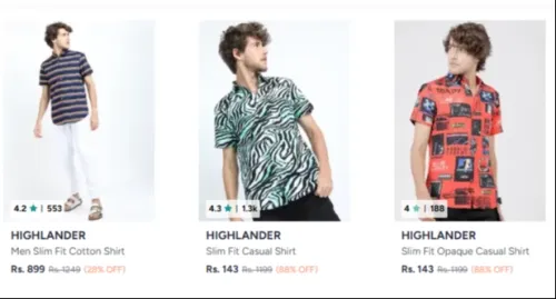 Image of Highlander Men Shirt Starting @ ₹143