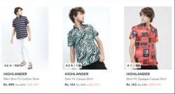 Highlander Men Shirt Starting @ ₹143
