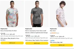 Highlander Mens Slim Fit Shirt upto 85% discount