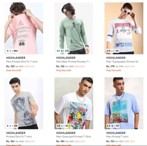 Image of HIGHLANDER men t-shits up to 90% Discount 