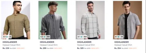Image of Highlander Mens Apparels at minimum 90% Discount