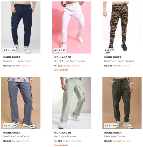 Image of Highlander Men's Cargo @ Flat 80% Discount