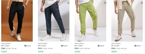 Image of Highlander Men's Cargos upto 82% Discount