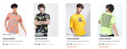 Image of Highlander Men's Clothing Starting at ₹143