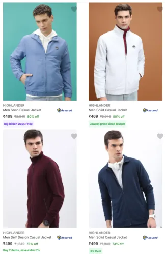 Image of Highlander Men's Jackets at minimum 70% Discount