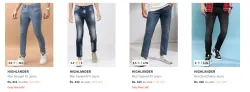 Highlander Mens Jeans at minimum 70% Discount