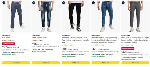 Image of Highlander Men's Jeans at minimum 71% Discount