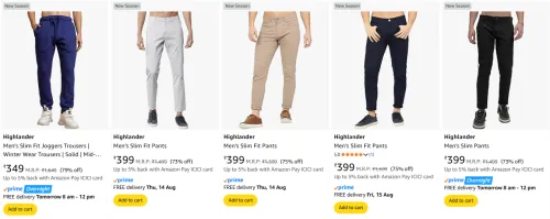 Image of Highlander Men's Jeans at minimum 73% Discount