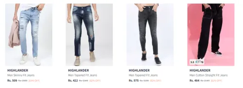 Image of Highlander Men's Jeans at minimum 80% Discount