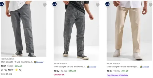 Image of HIGHLANDER Men's Jeans at minimum 84% Discount