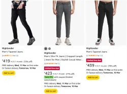 Highlander Mens Jeans at minimum 70% Discount