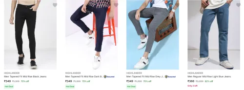 Image of Highlander Men's Jeans at minimum 70% Discount