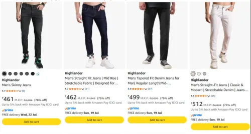 Image of Highlander Men's Jeans upto 78% discount 
