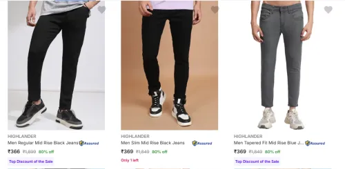 Image of Highlander Men's Jeans upto 80% Discount