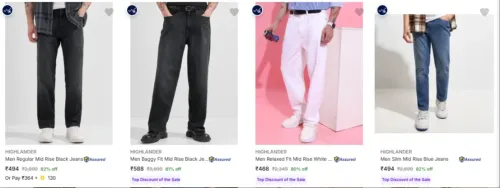Image of HIGHLANDER Men's Jeans upto 82% Discount