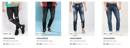 Image of Highlander Men's Jeans upto 83% Discount