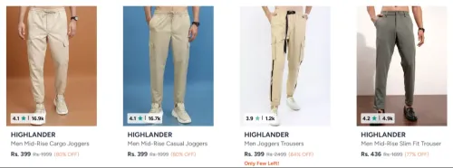 Image of Highlander Men's Joggers up to 84% Discount