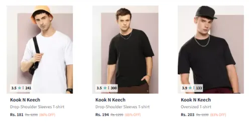Image of Highlander Men's Over Size Tshirt Starting at ₹181