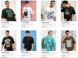Highlander Mens Oversized T-shirts Starting at ₹209