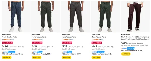 Image of Highlander Men's Pants upto 80% Discount