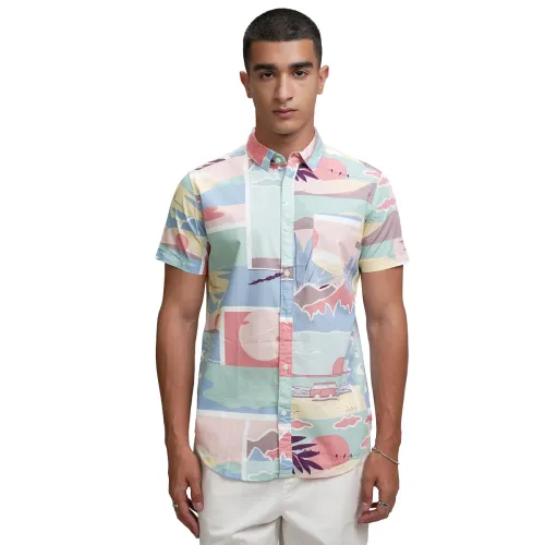 Image of Highlander Men's Printed Slim Fit Shirt