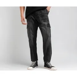 Highlander Men’s Relaxed-Fit Cargo Pocket Jeans | Clean Look | Cotton Comfort | Utility Style | Cargo Jeans for Man