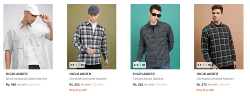 Image of Highlander Men's Shacket upto 80% Discount