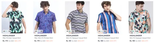 Image of HIGHLANDER Men's Shirt Starting @ ₹174