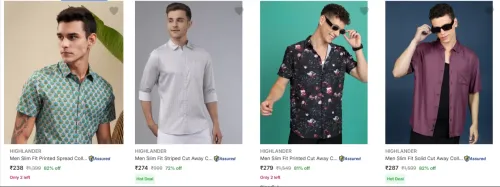 Image of Highlander Men's Shirts at minimum 70% Disocunt