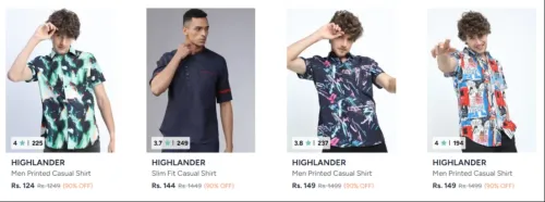 Image of Highlander Men's Shirts at minimum 90% Discount