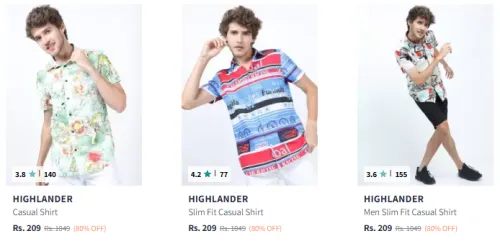 Image of Highlander Men's Shirts @ Minimum 80% Discount