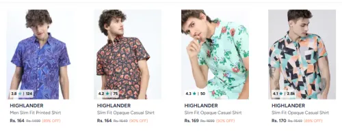 Image of Highlander Mens shirts starting @ ₹164