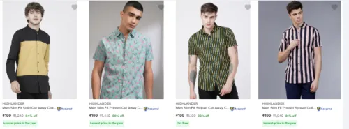 Image of HIGHLANDER Men's Shirts starting @ ₹199