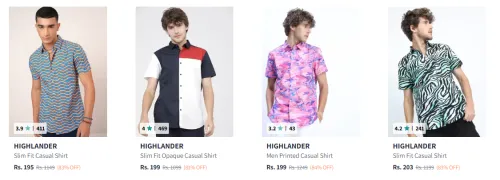 Image of Highlander Men's Shirts upto 84% Discount