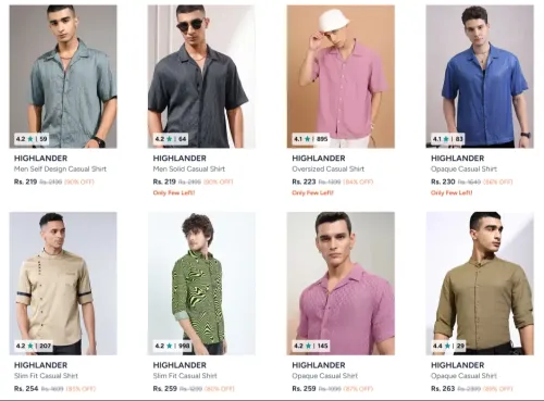 Image of Highlander Men's Shirts up to 90% Discount
