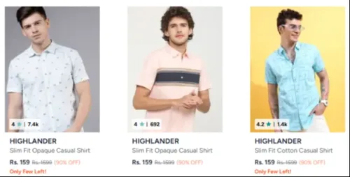 Image of Highlander men's shirts @ up to 90% disscount